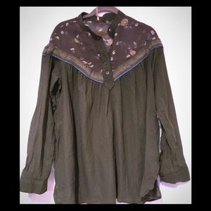 NWT FREE PEOPLE Boho Gauze Peasant Blouse XS